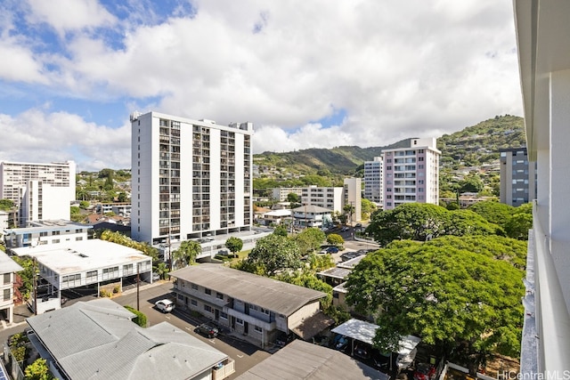 exterior space featuring a mountain view