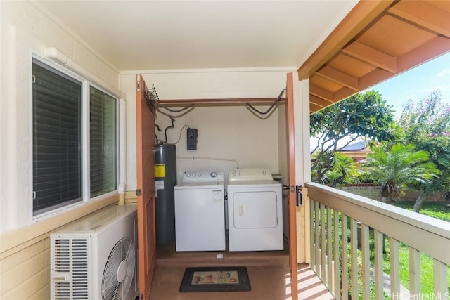 laundry area with ac unit, laundry area, and separate washer and dryer