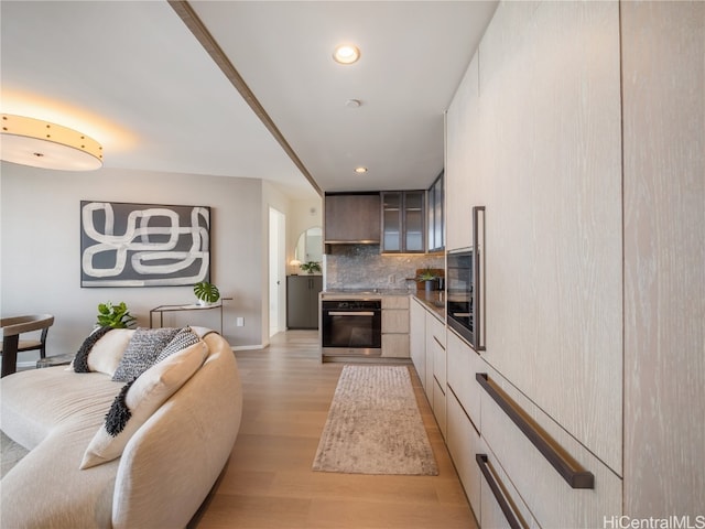 living room featuring light hardwood / wood-style flooring