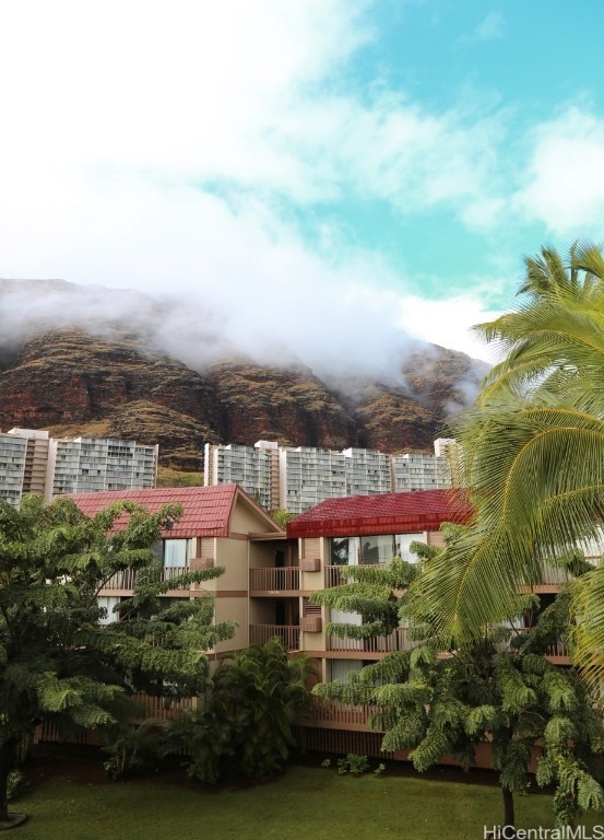 exterior space with a mountain view