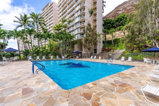 view of pool with a patio area