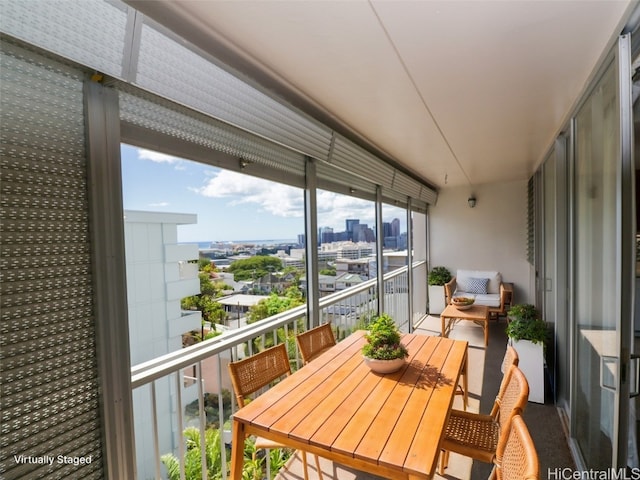 view of sunroom