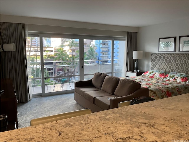 1777 Ala Moana Blvd Unit 223, Honolulu, HI 96815 - bedroom featuring access to outside and carpet