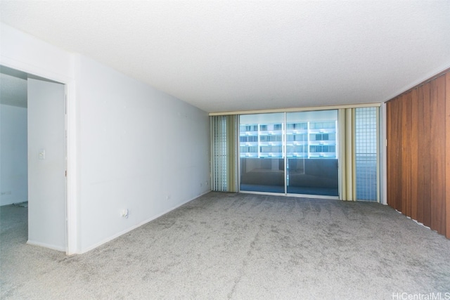 carpeted spare room featuring a textured ceiling