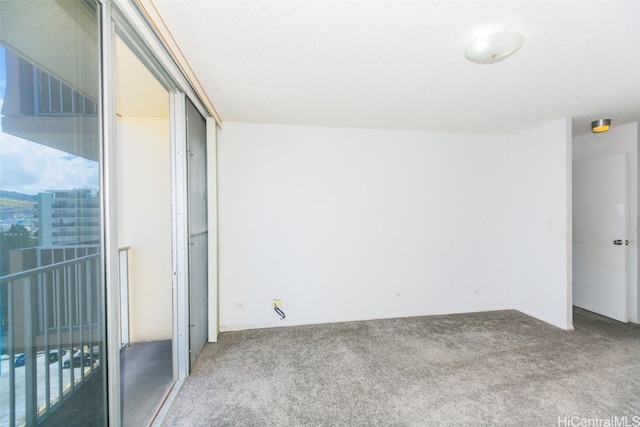 empty room featuring carpet floors and a textured ceiling