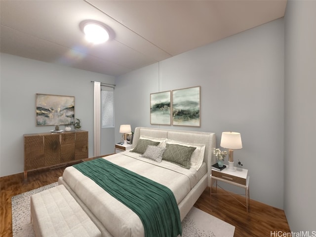 bedroom featuring dark hardwood / wood-style floors