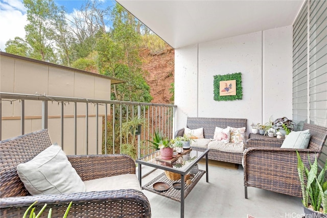 balcony featuring an outdoor living space