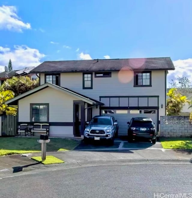 view of front of home featuring a garage