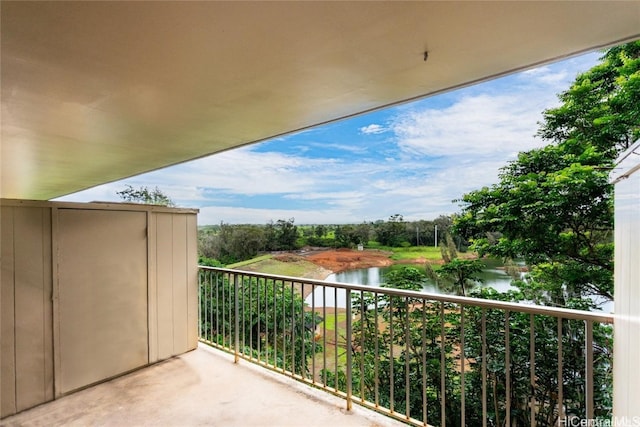 balcony with a water view