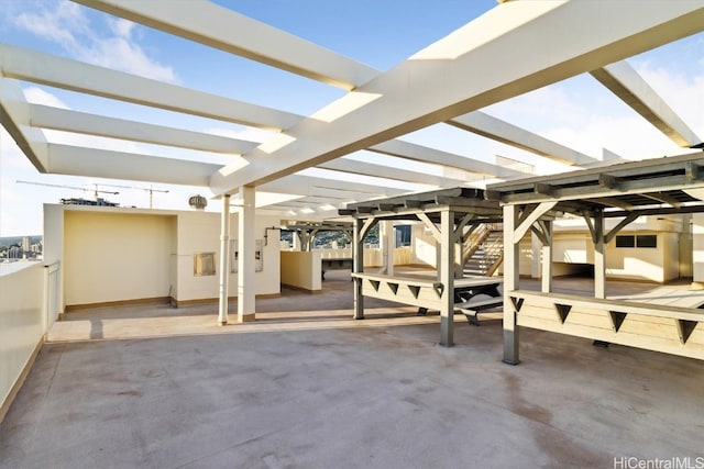 view of patio / terrace featuring a pergola