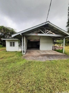 exterior space with a lawn