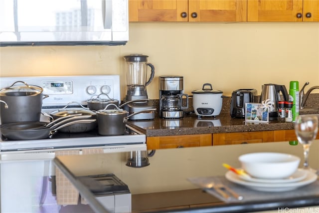 interior details with dark stone counters