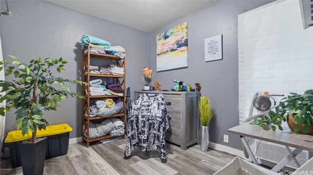 home office featuring light wood-type flooring