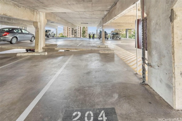 garage with a carport