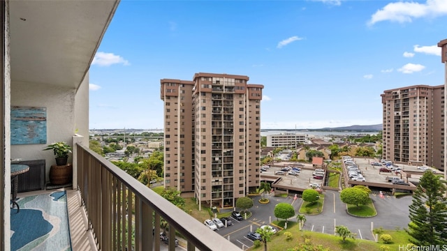 balcony featuring central AC