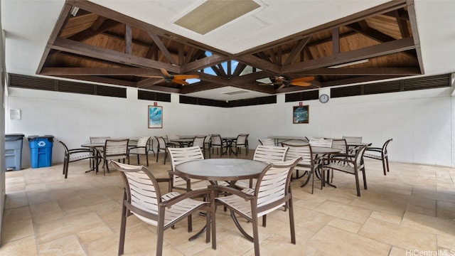 view of patio featuring a gazebo and ceiling fan