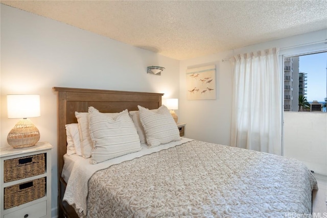 bedroom with a textured ceiling