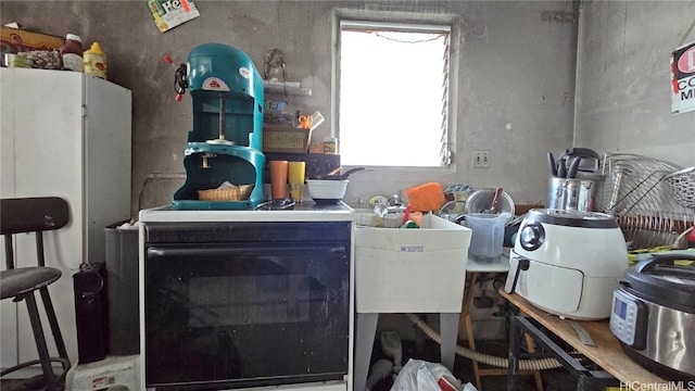 kitchen featuring sink and white refrigerator