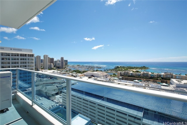 balcony with a water view