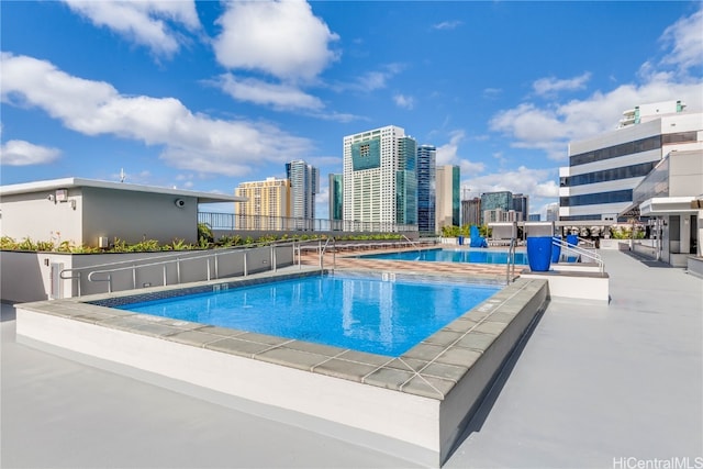 view of pool with a patio