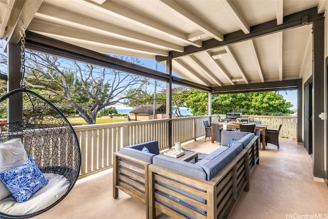 view of patio with an outdoor living space