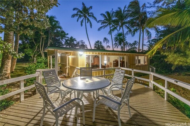 view of deck at dusk