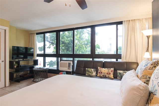 134 Kapahulu Ave Unit 219, Honolulu, HI 96815 - tiled bedroom with cooling unit
