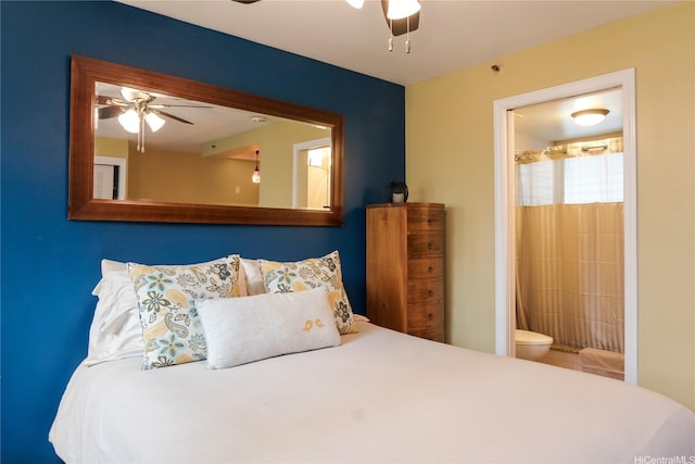 134 Kapahulu Ave Unit 219, Honolulu, HI 96815 - bedroom with connected bathroom and a ceiling fan