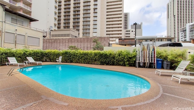 view of pool with a patio area