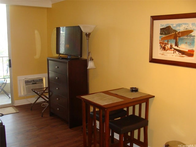 440 Olohana St Unit 1804, Honolulu, HI 96815 - dining space with dark wood-type flooring
