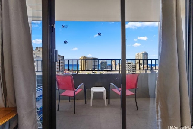 balcony with a water view