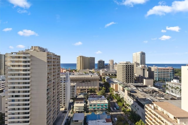 property's view of city with a water view