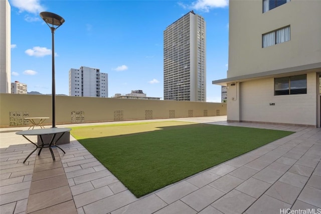 view of yard featuring a patio area