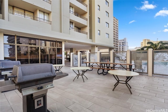 view of patio with grilling area