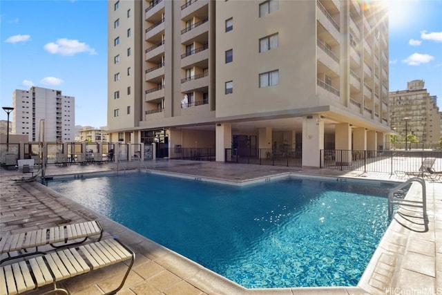 view of pool with a patio area