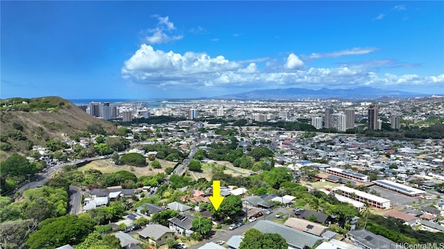 aerial view featuring a mountain view