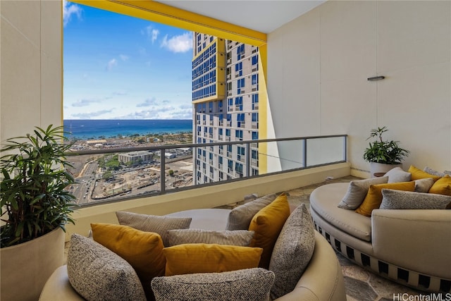 balcony with a water view