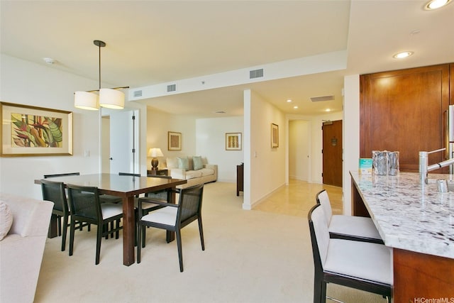 223 Saratoga Rd Unit 2607, Honolulu, HI 96815 - dining area with recessed lighting and light carpet