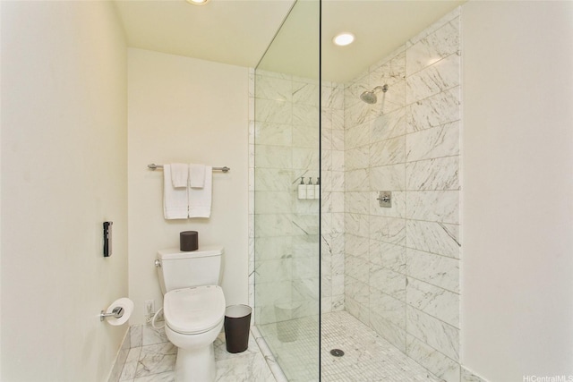 223 Saratoga Rd Unit 2607, Honolulu, HI 96815 - full bathroom featuring marble look tiles, a walk in shower, and recessed lighting