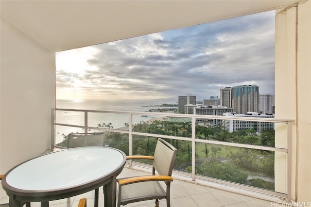 balcony with a water view