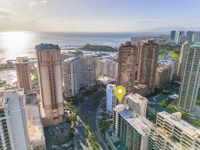 property's view of city with a water view