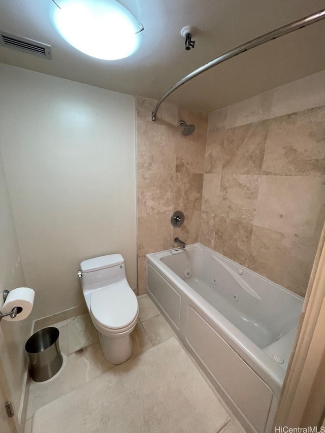 2499 Kapiolani Blvd Unit 3001, Honolulu, HI 96826 - bathroom with toilet, tile patterned flooring, visible vents, and a combined bath / shower with jetted tub