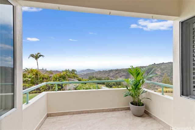 balcony with a mountain view