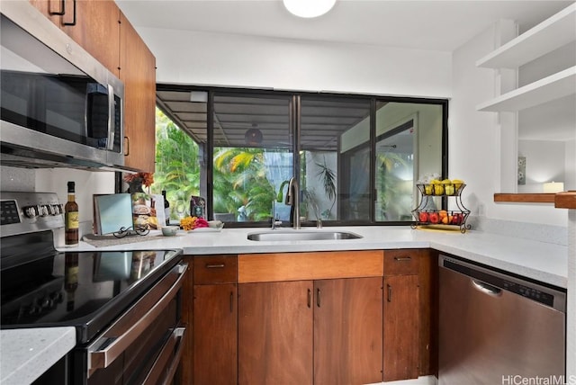 kitchen featuring sink and appliances with stainless steel finishes