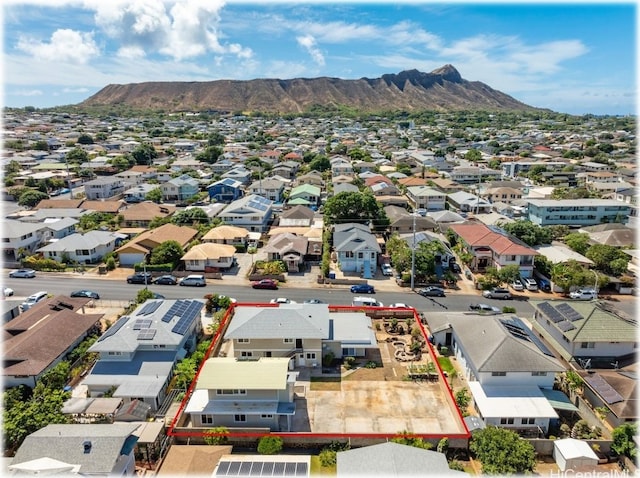 aerial view featuring a mountain view