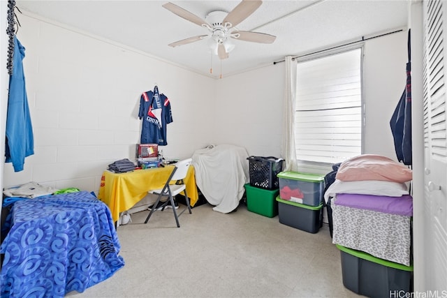 bedroom with ceiling fan