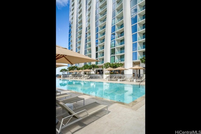 view of pool with a patio area