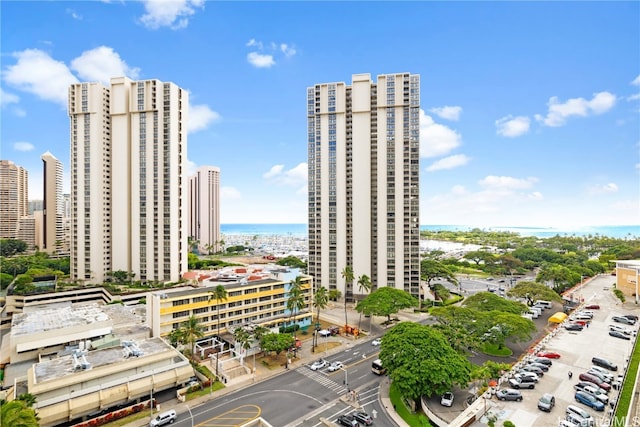 view of property with a water view