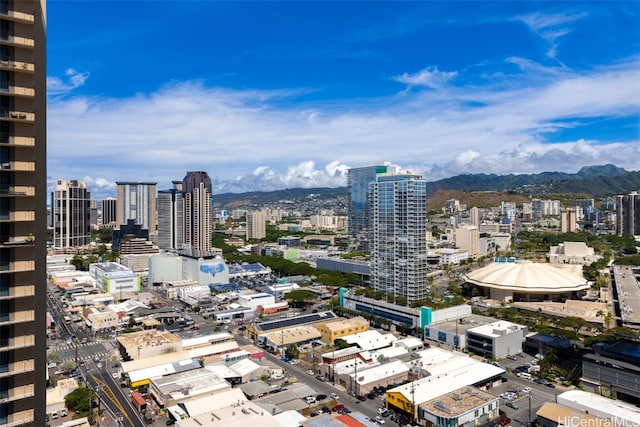 property's view of city featuring a mountain view