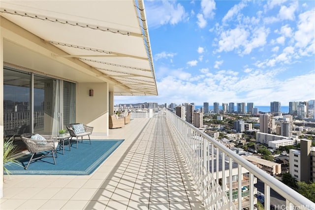 balcony featuring a view of city